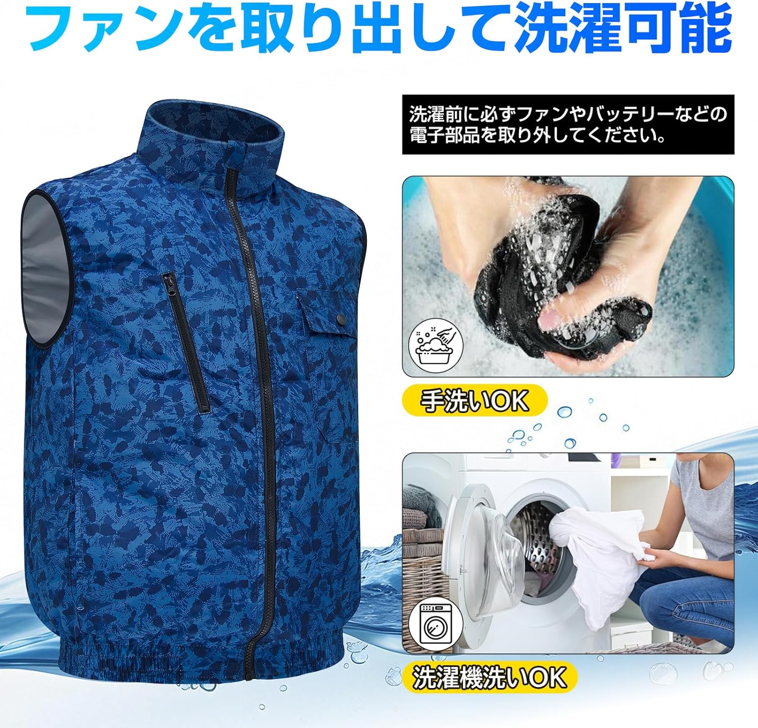 Sumeriy] 空調作業服 ファン・バッテリー付き 36000mAh大容量 40V高